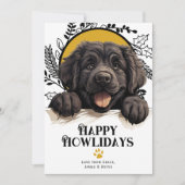 Happy Howlidays Newfoundland Dog Kerstmis Feestdagenkaart (Voorkant)