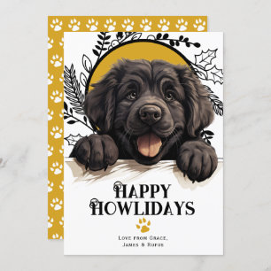 Happy Howlidays Newfoundland Dog Kerstmis Feestdagenkaart