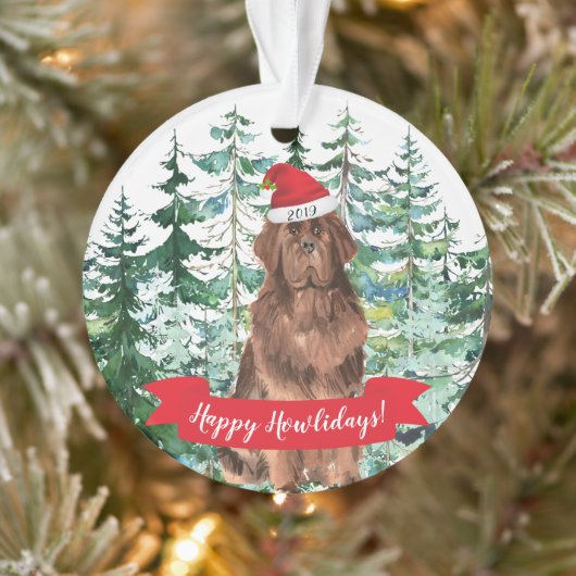 Happy Howlidays Newfoundland Dog Kerstmis Ornament (Boom)