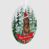Happy Howlidays Newfoundland Dog Kerstmis Ornament (voorkant)