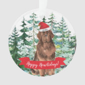 Happy Howlidays Newfoundland Dog Kerstmis Ornament (voorkant)