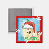 Happy Howlidays Noors Buhund Magneet (Voorkant / Achterkant)
