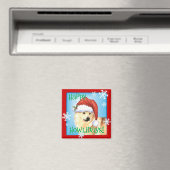 Happy Howlidays Noors Buhund Magneet (Insitu (Vaatwasser))