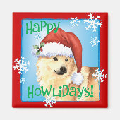 Happy Howlidays Noors Buhund Magneet (Voorkant)