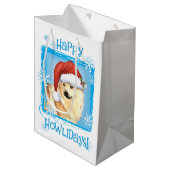Happy Howlidays Noors Buhund Medium Cadeauzakje (Voorkant Gekanteld)