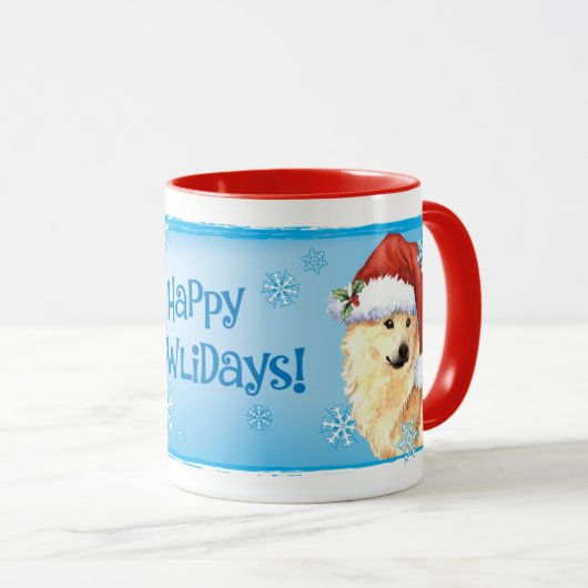 Happy Howlidays Noors Buhund Mok (Voorkant rechts)