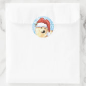 Happy Howlidays Noors Buhund Ronde Sticker (Tas)