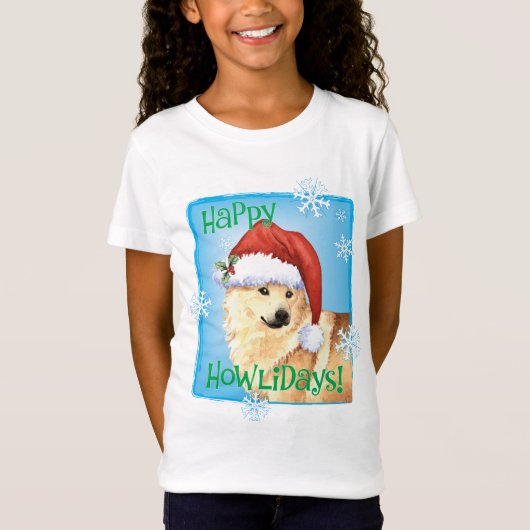 Happy Howlidays Noors Buhund T-shirt (Voorkant)
