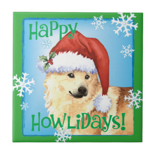 Happy Howlidays Noors Buhund Tegeltje