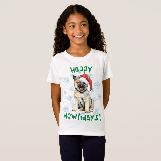 Happy Howlidays Noors Elkhound T-Shirt (Voorkant volledig)