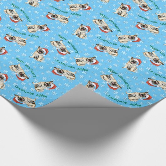 Happy Howlidays Noors Elkhound Wrapping Paper Cadeaupapier (Hoek)