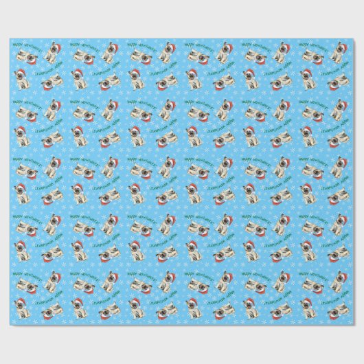 Happy Howlidays Noors Elkhound Wrapping Paper Cadeaupapier (Vlak)