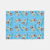 Happy Howlidays Noorse Elkhound Fleece Blanket (Voorkant (Horizontaal))