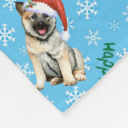 Happy Howlidays Noorse Elkhound Fleece Blanket (Hoek)