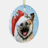 Happy Howlidays Noorse Elkhound Keramisch Ornament (Rechts)