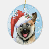 Happy Howlidays Noorse Elkhound Keramisch Ornament (Links)
