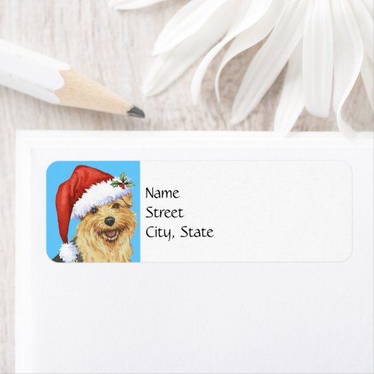 Happy Howlidays Norfolk Terrier Etiket (Insitu)