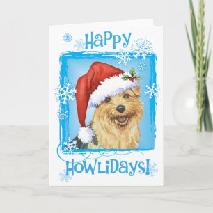 Happy Howlidays Norfolk Terrier Feestdagen Kaart