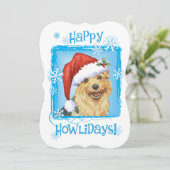Happy Howlidays Norfolk Terrier Feestdagenkaart (Staand voorkant)
