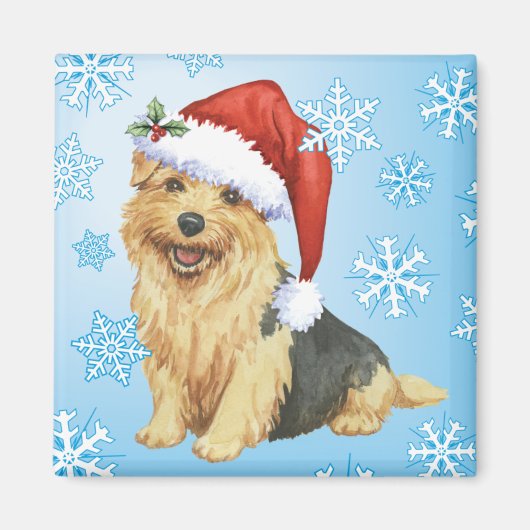 Happy Howlidays Norfolk Terrier Magneet (Voorkant)