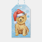 Happy Howlidays Norwich Terrier Cadeaulabel (Voorkant)