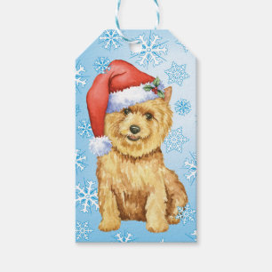 Happy Howlidays Norwich Terrier Cadeaulabel
