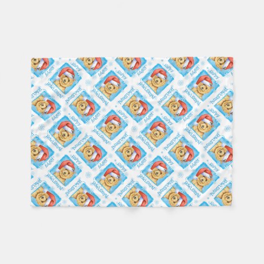 Happy Howlidays Norwich Terrier Fleece Blanket (Voorkant (Horizontaal))