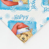 Happy Howlidays Norwich Terrier Fleece Blanket Deken (Hoek)