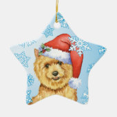 Happy Howlidays Norwich Terrier Keramisch Ornament (Voorkant)