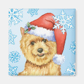 Happy Howlidays Norwich Terrier Magneet (Voorkant)