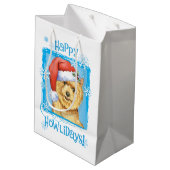 Happy Howlidays Norwich Terrier Medium Cadeauzakje (Achterkant Gekanteld)