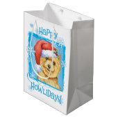 Happy Howlidays Norwich Terrier Medium Cadeauzakje (Voorkant Gekanteld)