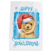 Happy Howlidays Norwich Terrier Medium Cadeauzakje (Achterkant)