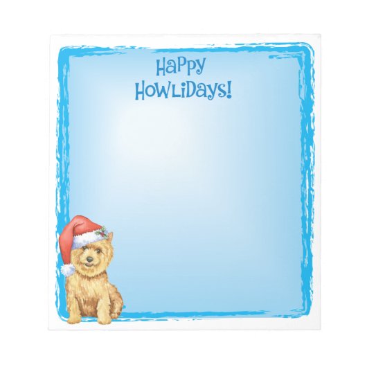 Happy Howlidays Norwich Terrier Notitieblok (Voorkant)