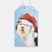 Happy Howlidays Old English Sheepdog Cadeaulabel (Voorkant)