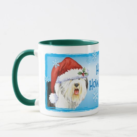 Happy Howlidays Old English Sheepdog Mok (Links)
