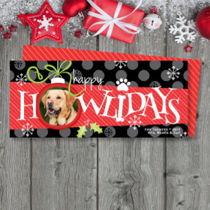 Happy HOWLidays Ornament Dog Foto Kerst Kaart