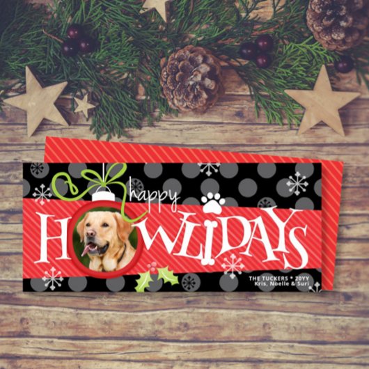 Happy HOWLidays Ornament Dog Foto Kerst Kaart