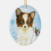 Happy Howlidays Papillon Keramisch Ornament (Rechts)