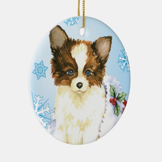 Happy Howlidays Papillon Keramisch Ornament (Rechts)