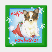 Happy Howlidays Papillon Magneet (Voorkant)
