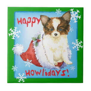 Happy Howlidays Papillon Tegeltje
