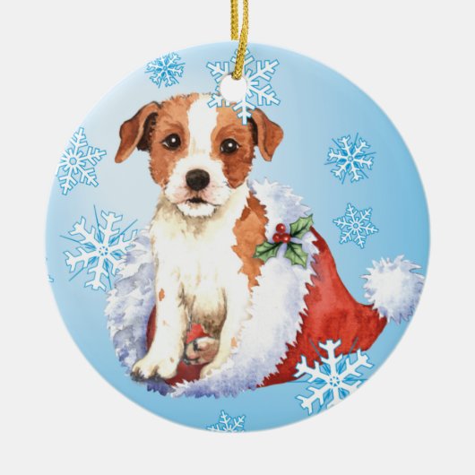 Happy Howlidays Parson Russell Terrier Keramisch Ornament (Voorkant)