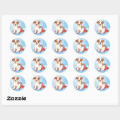 Happy Howlidays Parson Russell Terrier Ronde Sticker (Vel)