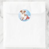 Happy Howlidays Parson Russell Terrier Ronde Sticker (Tas)