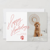 Happy Howlidays Paw Pet Dog kerstfoto (Voorkant)