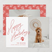 Happy Howlidays Paw Pet Dog kerstfoto