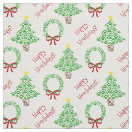 Happy Howlidays Paw print kerstbomen en wiet Stof