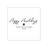 Happy Howlidays Paw Print Personalized Christmas Rubberstempel (Afrduk)