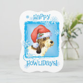 Happy Howlidays PBGV Feestdagenkaart (Staand voorkant)